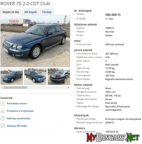 Какой автомобиль можно купить в Венгрии до 2000 евро