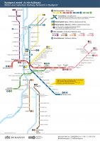 Новая схема метро Будапешта и пригородных сетей 2018